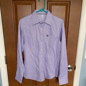 Purple Striped Button Up Shirt